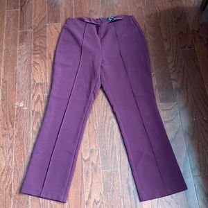 Wine colored Lulus pleated cropped trousers Sz M